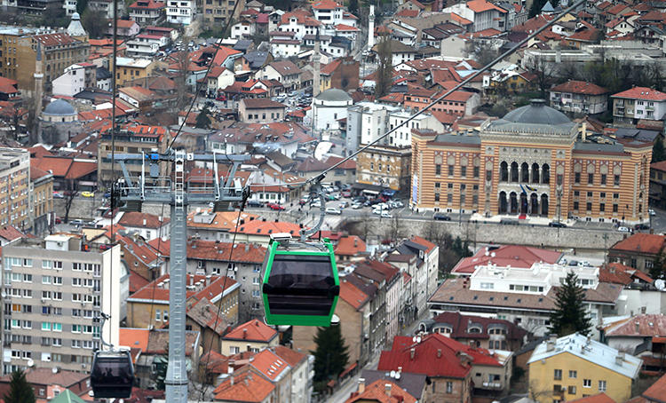 Sarajevo, Bosnia and Herzegovina, is seen on April 4, 2018. A reporter's camera was recently damaged by a security guard while he was reporting in the town of Šikulje. (Reuters/Dado Ruvic)