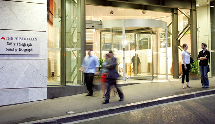 The offices of Australia's Sunday Telegraph, pictured in Sydney in October 2006. Police on June 4 raided the Canberra home of one of the paper's journalists. (AP/Rob Griffith)