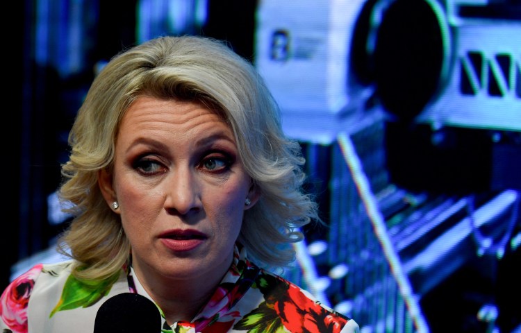 Russian Foreign Ministry spokesperson Maria Zakharova attends the St. Petersburg International Economic Forum on June 6, 2024. Zakharova announced on November 27 that German journalists Frank Aischmann and Sven Feller were “ordered to hand in their accreditation” and leave Russian territory. (Photo: AFP/Olga Maltseva)